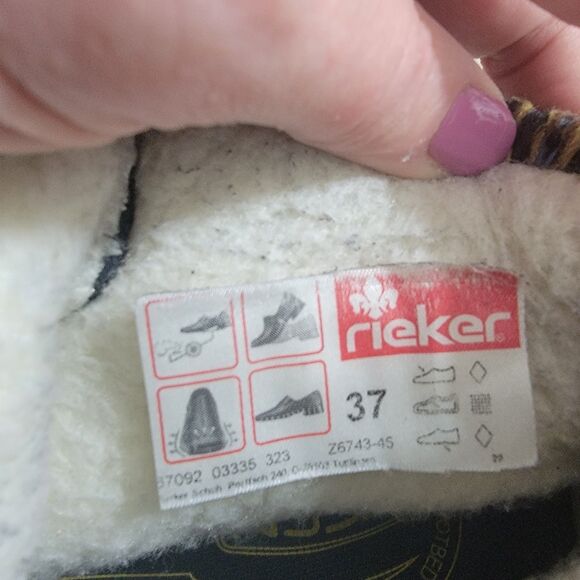 Rieker Felicitas Lace Up Side Zip Combat Boot Brown Multicolor EU 37 US 6-6.5 - Picture 6 of 16